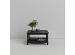 Couchtisch HOME AFFAIRE "Madrid, Beistelltisch, Sofatisch, Kaffeetisch, Wohnzimmertisch", schwarz (schwarz matt, schwarz, schwarz), B:81cm H:45cm T:81cm, Tische, Couchtisch, Coffee Table mit zusätzlicher Ablage, Maße B/T/H 81 x 81 x 45 cm