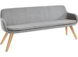 Essbank MUSTERRING "Tavia", silber (silber, eiche bianco), B:180cm H:87cm T:66cm, 100% PES, Sitzbänke, Essbank, Stativgestell aus Eiche bianco massiv, Breite 180, 200 oder 220 cm