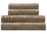 Handtuch Set KLEINE WOLKE "Royal, 4 Stück (2 Handtücher 50/100 cm + 2 Duschtücher 70/140 cm)", blau (basalt), 4 Stk., Frottier, Frottier, Obermaterial: 100% Baumwolle, Handtuch-Sets, Handtuch Set, Uni Farben, mit Bordüre, weich, in verschiedenen Sets erhältlich