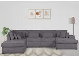 Wohnlandschaft OTTO HOME "Enid U-Form", grau, B:460cm H:75cm, 100% Polyester, Sofas, Wohnlandschaft, 6 Teile, bestehend aus Modulen, in vielen Bezügen, auch in Breitcord