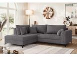 Ecksofa OTTO HOME "LEEVKE Design-Sofa mit Ottomane rechts/links bestellbar, Breite 232 cm", dunkelgrau, B:232cm H:80cm T:190cm, 83% Polyester, 17% Nylon, Sofas, Ecksofa, in vielen modernen Farben erhältlich, belastbar bis 480 kg