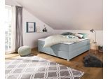 Boxbett HOME AFFAIRE "Alexis", blau (petrol), B:200cm L:220cm, Struktur fein (100% Polyester), Komplettbetten, Boxbett, ohne Kopfteil - ideal für Räume mit Dachschrägen; in 4 Breiten
