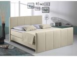 Boxspringbett HOME AFFAIRE "Portland", beige, B:148cm L:216cm, Strukturstoff-Bezug (100% Polyester), Komplettbetten, Boxspringbett, in 3 Breiten, 3 Matratzenarten und 2 Härtegraden, incl. Topper