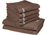 Handtuch Set ROSS "Sinfonie", grau (taupe), Frottier, Frottier, Obermaterial: 100% Baumwolle, Handtuch-Sets, Handtuch Set, beinhaltet: Handtücher und Badetücher