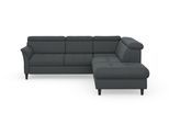Ecksofa SIT & MORE "Marano L-Form", grau (dunkelgrau), B:252cm T:216cm, 100% Polyester, Sofas, Ecksofa, inklusive Kopfteilverstellung, wahlweise mit Bettfunktion, Bettkasten