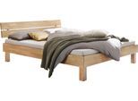 Holzbett HASENA "Prato", braun (eiche bianco, geölt, eiche bianco, geölt), B:126cm H:36cm L:214cm, Eiche massiv, Betten, Holzbett, Fußhöhe 20 cm