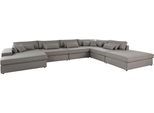 Wohnlandschaft OTTO HOME "Enid U-Form", beige (natur), B:460cm H:75cm T:330cm, Baumwollmix (60% Baumwolle/40% Leinen);Struktur fein (100% Polyester);Samtoptik (100% Polyester);Samtvelours (100% Polyester);Struktur (100% Polyester);Struktur recycelt (100% recyceltes Polyester), Sofas, Wohnlandschaft, 6 Teile, bestehend aus Modulen, in vielen Bezügen, auch in Breitcord