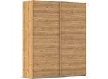 Schwebetürenschrank RAUCH "Kleiderschrank Schrank Garderobe Schlafzimmerschrank EVELYN", braun (asteiche), B:181cm H:223cm T:68cm, Holzwerkstoff, Schränke, Schwebetürenschrank, in elegantem Stil, in 5 Breiten, Griffe in Korpusfarbe MADE IN GERMANY