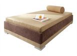 Polsterliege MAINTAL, braun (braun, cappuccino), Liegefläche B/L: 100cm x 200cm, kein Härtegrad, Federkern-Festpolster, Komplettbetten, Polsterliege