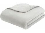 Wohndecke GÖZZE "Premium Cashmere Feeling", silber (silberfarben), B:130cm L:170cm, Polyester, Wohndecken, Wohndecke, mit premium Cashmere Feeling, Kuscheldecke