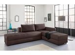 Ecksofa "LooksIII L-Form", braun (dunkelbraun), B:287cm T:229cm, Struktur (100% Polyester);Feinstruktur (100% Polyester), LOOKS BY WOLFGANG JOOP, Sofas, Ecksofa, durch Drehfunktion zum Bett wandelbar, inklusive Staufach