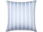 Kissenbezug JANINE "modernclassic 39028-28", blau (perlblau), B:80cm L:80cm, Mako-Satin, Obermaterial: 100% Baumwolle, Kissenbezüge, Kissenbezug, mit Reißverschluss