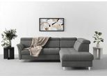 Ecksofa SIT & MORE "Marano L-Form", grau, B:252cm T:216cm, 98% Polyester, 2% Polyamid, Sofas, Ecksofa, inklusive Kopfteilverstellung, wahlweise mit Bettfunktion, Bettkasten