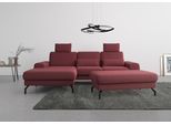 Ecksofa SIT & MORE "Cinturo L-Form", rot (bordeaux), B:283cm H:91cm T:175cm, Sofas, Ecksofa, inklusive Sitztiefenverstellung und Federkern, Sitzhöhe 48 cm