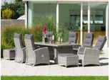 Garten-Essgruppe KONIFERA "Monaco", grau, Polyrattan, Sitzmöbel-Sets, Garten-Essgruppe, Polyrattan, Aluminium, Rückenlehne verstellbar