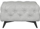Polsterhocker HOME AFFAIRE "Amaury", silber, B:80cm H:45cm T:80cm, Struktur (100% Polyester);Samtoptik (100% Polyester), Hocker, Polsterhocker, Chesterfield-Optik, Breite 80cm, Fußfarbe wählbar
