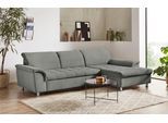 Ecksofa DOMO COLLECTION "FRANZI zeitlos und elegant, moderne Sitzheftung, L-Form", grau (steel), B:279cm H:81cm T:170cm, Sofas, Ecksofa, wahlweise mit Kopfteilverstellung (dann Tiefe: 170 cm)