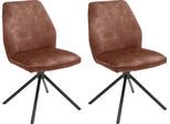Esszimmerstuhl MCA FURNITURE "Ottawa", braun (rostbraun, metall schwarz matt lackiert, rostbraun), B:54cm H:89cm T:64cm, 100% Polyester, Stühle, Esszimmerstuhl, Vintage Veloursoptik mit Keder, Stuhl belastbar bis 120 Kg