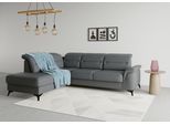 Ecksofa SIT & MORE "Sinatra L-Form", grau (dunkelgrau), B:251cm H:85cm T:220cm, 98% Polyester, 2% Polyamid, Sofas, Ecksofa, mit Ottomane, optional mit Kopfteilverstellung und Armteilfunktion