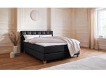 Boxspringbett HOME AFFAIRE "Harmones", grau (anthrazit), B:183cm L:210cm, Struktur (100% Polyester), Komplettbetten, Boxspringbett, in 3 Breiten, Härtegrad auch im Mix mit je 1 Matratze in H2 und H3