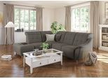 Ecksofa HOME AFFAIRE "Boston L-Form", grau (delphin), B:272cm, Struktur (100% Polyester);Luxus-Microfaser Florence (100% Polyester);Chenille (100% Polyester);NaturLEDER (reines Rindsleder), Sofas, Ecksofa, Kopfteilverstellung an jeder Sitzfläche, wahlweise Relaxfunktion