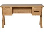Schreibtisch JAHNKE "X-CLUB D 15", montana eiche, montana eiche, montana eiche, Tische, B/H/T: 146cm x 76,2cm x 59cm,montana eiche, Schreibtisch, große Arbeitsfläche, stabiles X-Gestell, Stauraum, Breite ca. 146 cm, B:146cm H:76,2cm T:59cm