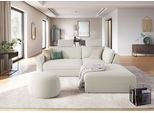 Ecksofa SIT & MORE "Cadabra L-Form", beige (linen), B:243cm H:80cm T:198cm, Samtoptik (100% Polyester);Soft clean (98% Polyester, 2% Polyamid);Struktur fein (100% Polyester), Sofas, Ecksofa, Breite 243 cm, inklusive Sitztiefenverstellung