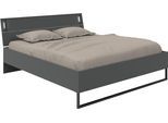 Futonbett WIMEX "Tilburg in verschiedenen Breiten erhältlich, inkl. LED Beleuchtung", schwarz (grafit, absetzung schwarz, grafit, absetzung schwarz, grafit, absetzung schwarz), B:188cm H:93cm L:210cm, Betten, Futonbett, Bett mit Metallkufe
