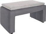 Polsterhocker EXXPO - SOFA FASHION, grau (schlamm, hellgrau), B:100cm H:51cm T:52cm, Strukturstoff (88%Polyester, 12% Nylon);Luxus-Microfaser (Zusammensetzung: 10% Baumwolle, 90% Polyester), Hocker, Polsterhocker, Breite 100 cm