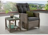 Gartenlounge-Set DESTINY "CASA MERANO", grau (vintage grau, anthrazit), Obermaterial: 100% Polyester. Füllung: 100% Polyurethan, Sitzmöbel-Sets, Gartenlounge-Set, Aluminium, Polyrattan