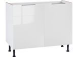 Spülenschrank OPTIFIT "Tara", weiß (weiß glanz), B:100cm H:87cm T:58,4cm, Schränke, Spülenschrank, Breite 100 cm