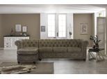 Chesterfield-Sofa HOME AFFAIRE "Rysum L-Form", grau (stone), B:255cm H:72cm T:171cm, Luxus-Microfaser Lederoptik (100% Polyester);Kunstleder, Sofas, Chesterfield-Sofa, Chesterfield-Optik mit Ottomanen-Abschluß