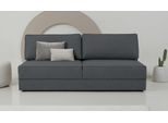 Schlafsofa OTTO HOME "Simonton 3-Sitzer, Breite 202 cm", grau (anthrazit), B:202cm H:86cm T:102cm, 100% Polyester, Sofas, Schlafsofa, Liegefläche 202x146 cm, inkl. Bettkasten, weicher Struktur-Stoff