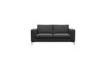 2-Sitzer FLEXLUX "Fiore Designsofa, bequem und komfortabel durch hochwertigen Sitzaufbau", schwarz (deep schwarz), B:164cm H:85cm T:92cm, 100% Echteder, Sofas, 2-Sitzer, breite Armlehnen, Kaltschaum, Füße Alu+ Eiche