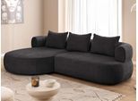 Ecksofa HOME AFFAIRE "LUSSAC L-Form Design-Sofa mit Zierkissen, Maße B/T/H: 257/159/78 cm", schwarz, B:257cm H:78cm T:159cm, 100% Polyester, Sofas, Ecksofa, hoher Sitzkomfort und modernes Design, Sofa ohne Bettfunktion