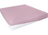 Spannbettlaken PRIMERA "Elasthan-Feinjersey", lila (mauve), 1 Stk., Jersey-Elasthan, 180-200x200-220 28cm, Jersey-Elasthan, Obermaterial: 95% Baumwolle, 5% Elasthan, Bettlaken, Spannbettlaken, PREMIUM, aus 95% gekämmter Baumwolle und 5% Elasthan, bis 28 cm Höhe