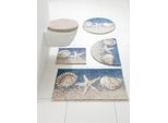 Badematte GRUND Gr. 6, beige (sand, blau), rechteckig (90cm x 160cm ), 1 Stk., Badematten, Badematte