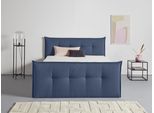 Boxbett HOME AFFAIRE "Kederleicht", blau, B:195cm L:226cm, Komplettbetten, Boxbett, inklusive Fußteil, Bettkasten & Topper, in 4 Breiten und 2 Härtegraden