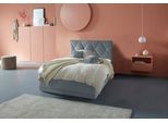 Polsterbett "Adamas", grau, L:210cm, Bezug: 100% Polyester, Polsterung: Polsterwatte, Material Gestell: gepolsterter Holzwerkstoff, WESTFALIA SCHLAFKOMFORT, Betten, Polsterbett, auch mit Bettkasten, Knopfheftung mit Strasssteinen