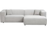 Polsterecke HOME AFFAIRE "BAKELS, Ecksofa-Set mit Hocker, L-Form mit Schlaffunktion", grau (hellgrau), B:267cm H:66cm T:163cm, Sofas, Polsterecke, Ecksofa-Set (incl. Hocker) im trendigen Megacord