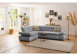 Ecksofa HOME AFFAIRE "Avesa L-Form", grau (hellgrau), B:275cm H:80cm T:211cm, 95% Polyester, 5% Polyacryl, Sofas, Ecksofa, Wahlweise mit Arm- und Bettfunktion, B/T/H: 275/211/80 cm
