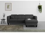 Ecksofa SIT & MORE "Belluci L-Form", grau (anthrazit), B:247cm H:85cm T:170cm, Sofas, Ecksofa, inklusive Federkern, wahlweise mit Bettfunktion und Bettkasten