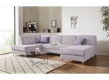 Wohnlandschaft SIT & MORE "Clio U-Form", silber, B:319cm H:89cm T:190cm, Sofas, Wohnlandschaft, wahlweise mit Bettfunktion und Bettkasten, inklusive Federkern