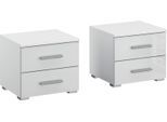 Nachtkommode RAUCH "Base", weiß (weiß, hochglanz weiß), B:40cm H:36cm T:40cm, Holzwerkstoff, Sideboards, Nachtkommode, 2er-Set, optional in moderner Hochglanz-Front