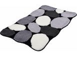 Badematte KLEINE WOLKE "Stone" Gr. 3, schwarz, H:15mm, Kunstfaser, Badematten, Badematte, Badteppich, Stein Optik, Hoch-Tief Effekt, waschbar
