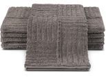 Gaestehandtuecher ROSS "CARRE", grau (flanell), B:30cm L:50cm, Frottier, Frottier, Handtücher, Gaestehandtuecher, 100% Baumwolle, Rippenstruktur, große Farbauswahl