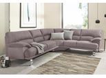 Ecksofa TRENDMANUFAKTUR "Cecilia II, in italienischen Design, bequem, hoher Sitzkomfort, L-Form", grau (taupe), B:280cm H:87cm T:240cm, Microfaser Vintage (100% Polyester);Struktur (100% Polyester);Struktur fein (100% Polyester), Sofas, Ecksofa, extrabreite Armlehnen für noch mehr Sitzkomfort