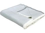 Wohndecke ADAM "Stripes", grau (hellgrau), B:150cm L:210cm, Baumwolle, Wohndecken, Wohndecke, GOTS zertifiziert - aus Bio-Baumwolle, Kuscheldecke