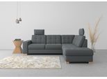 Ecksofa SIT & MORE "Quincy L-Form", grau (dunkelgrau), B:249cm H:82cm T:213cm, Sofas, Ecksofa, wahlweise mit Bettfunktion und Bettkasten