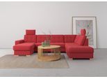 Wohnlandschaft SIT & MORE "Quincy U-Form", rot, B:312cm H:82cm T:213cm, Sofas, Wohnlandschaft, wahlweise mit Bettfunktion und Bettkasten